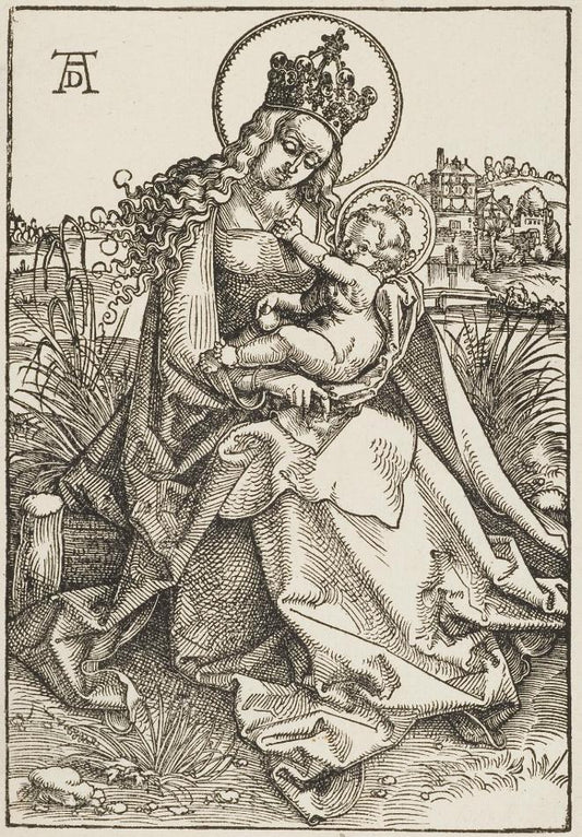 The Crowned Virgin with the Child, vintage artwork by Hans Baldung, A3 (16x12") Poster Print