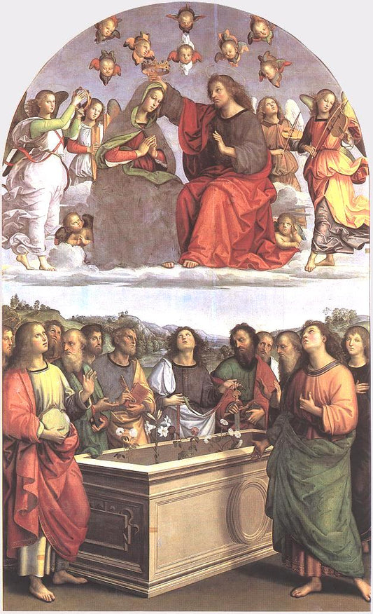 The Crowning of the Virgin (Oddi altar), vintage artwork by Raphael, A3 (16x12") Poster Print