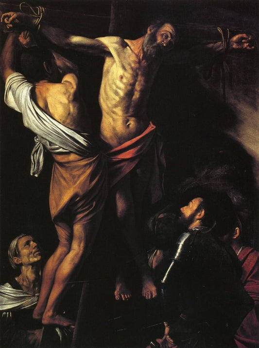 The Crucifixion of St. Andrew, vintage artwork by Caravaggio, 12x8" (A4) Poster