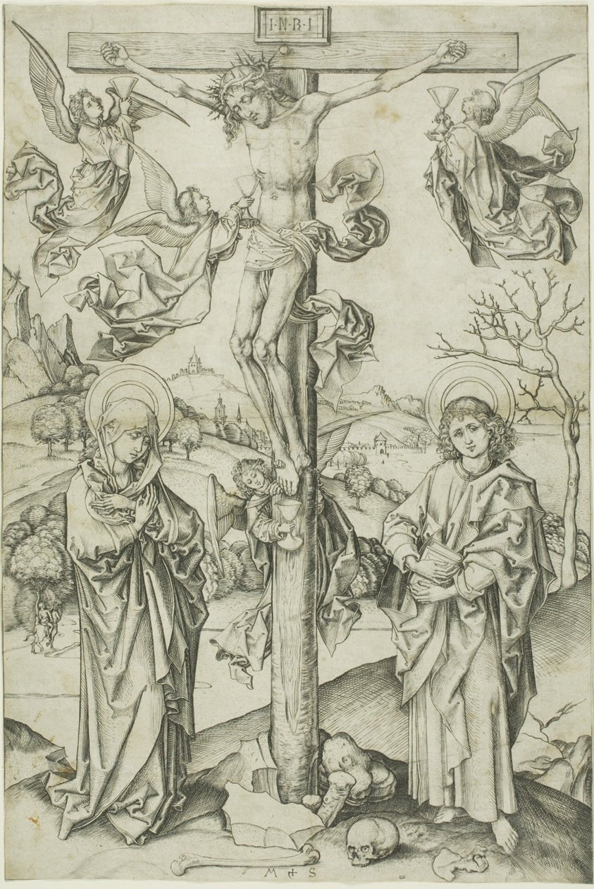The Crucifixion with Four Angels by  Martin Schongauer, 23x16"( A2 size ) Poster Print