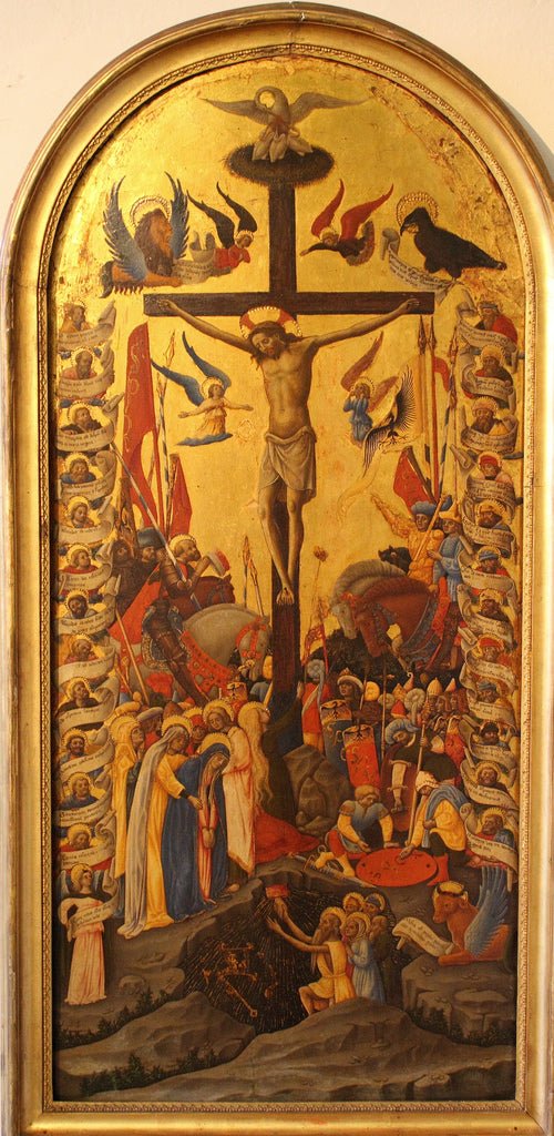 The Crucifixion with the Apostles and Prophetes, vintage artwork by Antonio Vivarini, A3 (16x12") Poster Print