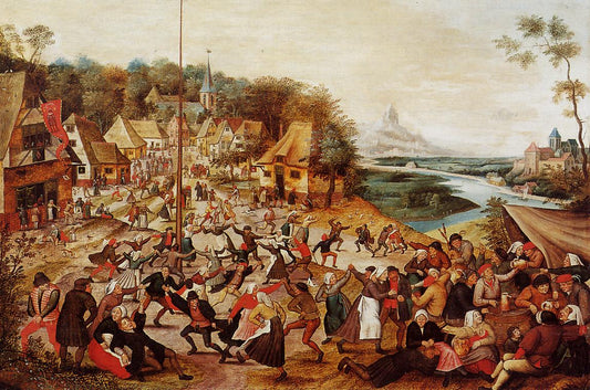 The Dance around the May Pole, vintage artwork by Pieter Brueghel the Younger, A3 (16x12") Poster Print