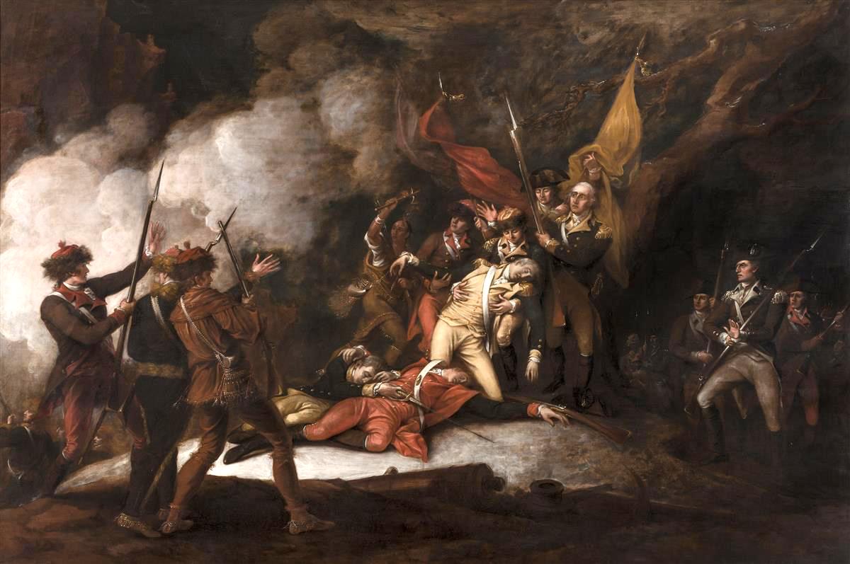 The Death of General Montgomery by John Trumbull, vintage art, modern poster print