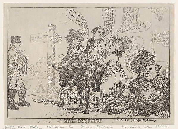 The Departure April 29, 1784-Thomas Rowlandson , vintage art, A3 (16x12") Poster Print