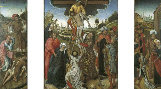 The Deposition (recto), vintage artwork by Dutch School 15th Century - Unknown, A3 (16x12") Poster Print