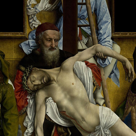 The Descent from the Cross (detail), vintage artwork by Rogier van der Weyden, A3 (16x12") Poster Print