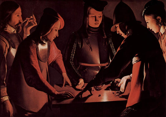 The Dice-Players, vintage artwork by Georges de La Tour, 12x8" (A4) Poster