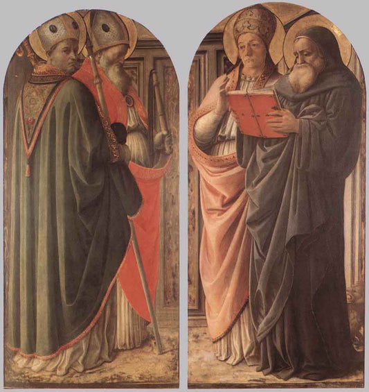 The Doctors of the Church, vintage artwork by Fra Filippo Lippi, A3 (16x12") Poster Print