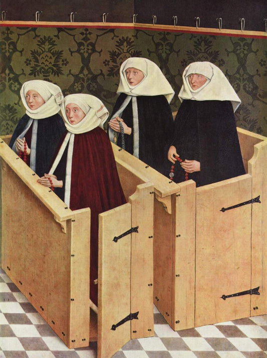 The Donor's Wife and her Daughters (Outer right wing of the Saint George Altarpiece), vintage artwork by Friedrich Herlin, A3 (16x12") Poster Print