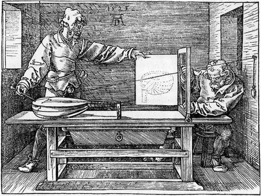 The Draughtsman of the Lute, vintage artwork by Albrecht Dürer, A3 (16x12") Poster Print