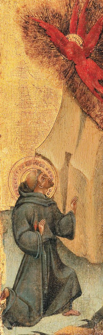 The Ecstasy of Saint Francis, vintage artwork by Giovanni di Paolo, 12x8" (A4) Poster