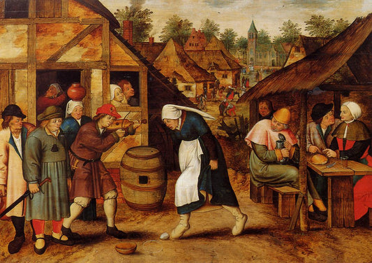 The Egg Dance, vintage artwork by Pieter Brueghel the Younger, A3 (16x12") Poster Print