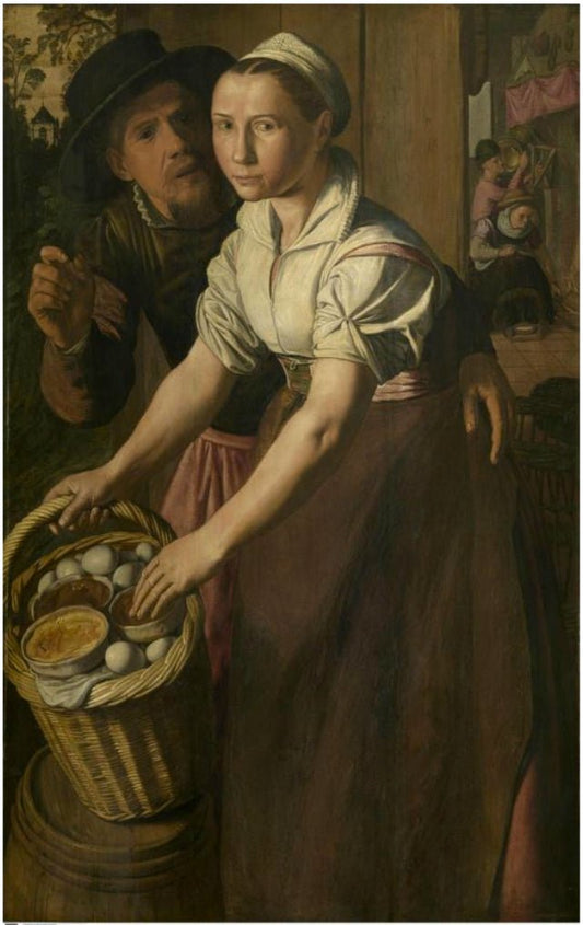 The egg seller, vintage artwork by Beuckeleer Huybrecht, A3 (16x12") Poster Print