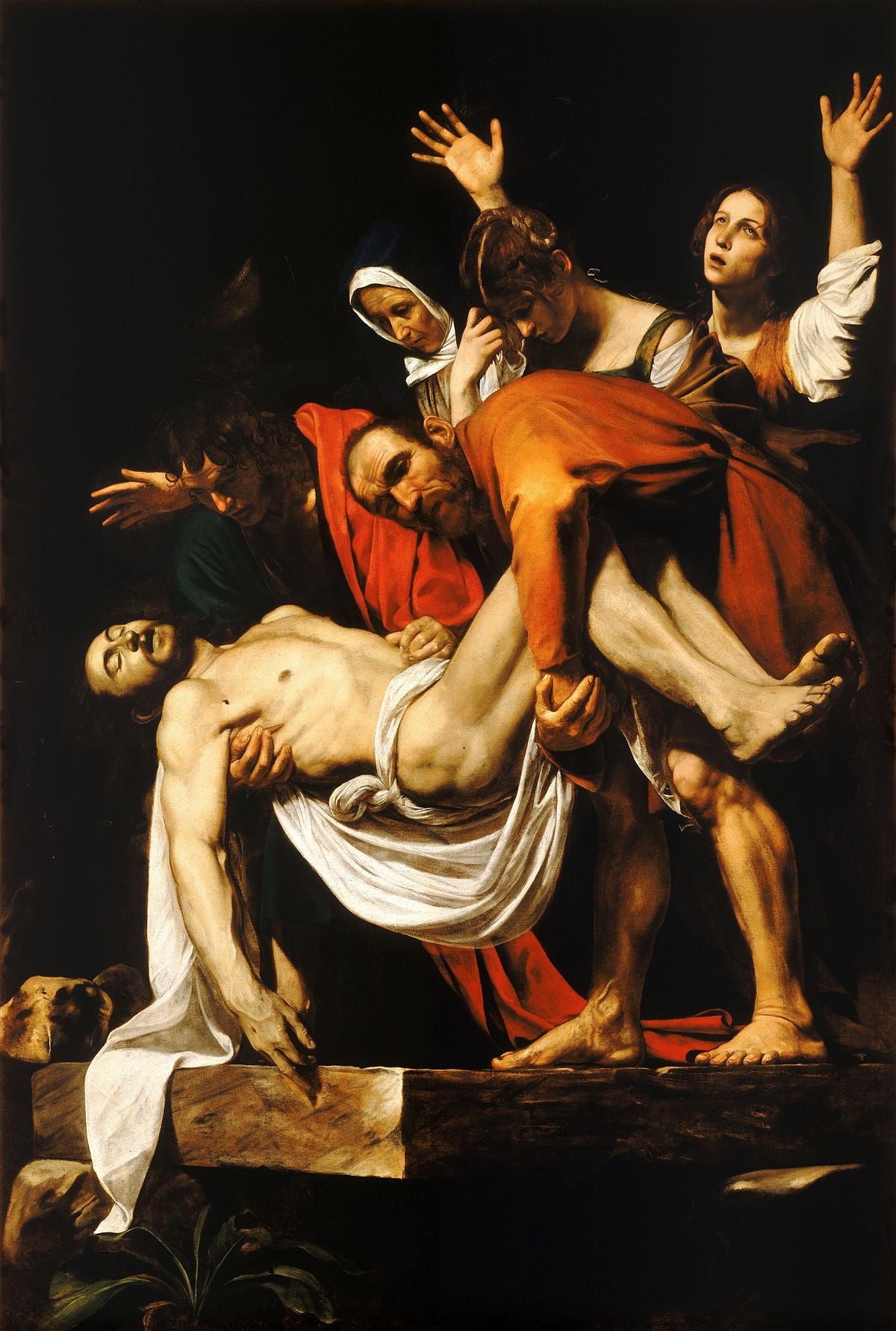 The Entombment by Caravaggio, vintage art, modern poster print