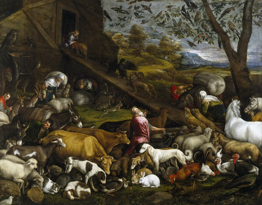 The Entry of the Animals into Noah’s Ark, vintage artwork by Jacopo Bassano, A3 (16x12") Poster Print