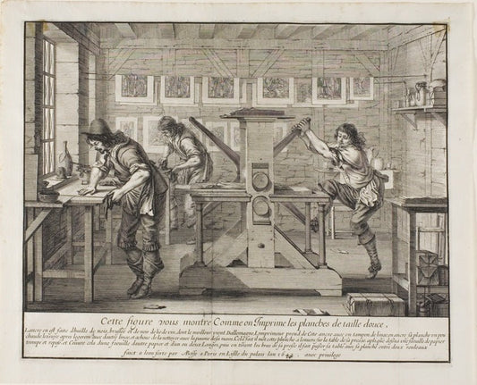 The Etcher's Press - The Printmaker's Shop by  Abraham Bosse,23x16"( A2 size ) Poster Print