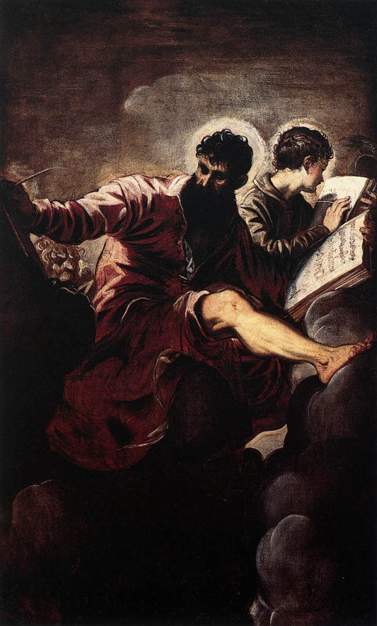 The Evangelists Mark and John, vintage artwork by Tintoretto, A3 (16x12") Poster Print