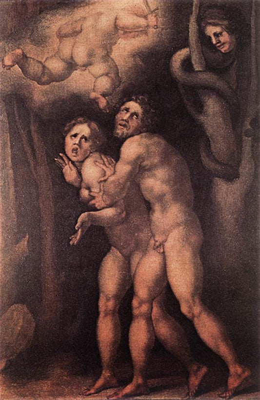 The Expulsion from Earthly Paradise, vintage artwork by Pontormo, A3 (16x12") Poster Print