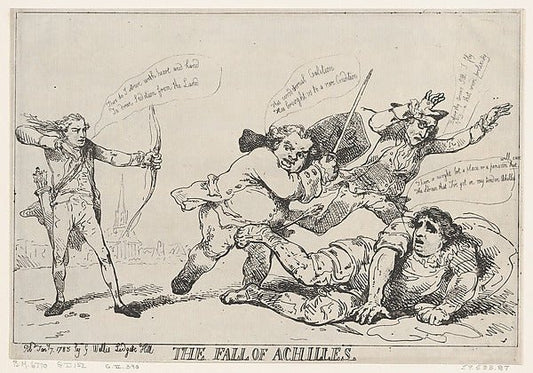 The Fall of Achilles January 7, 1785-Thomas Rowlandson , vintage art, A3 (16x12") Poster Print