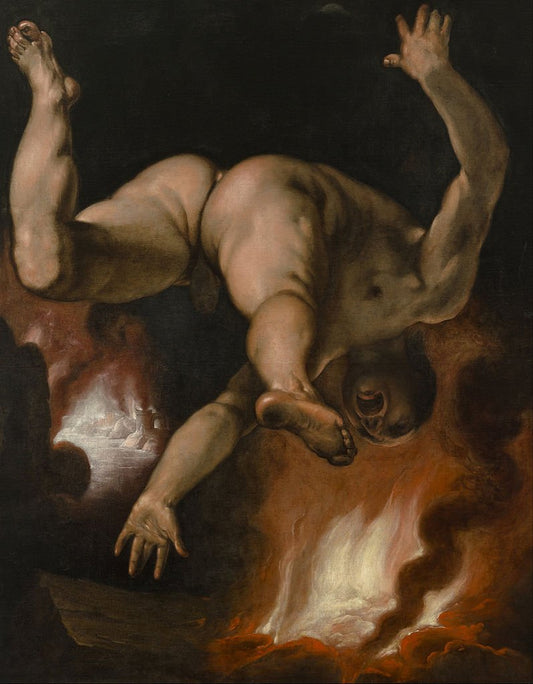 The Fall of Ixion, vintage artwork by Cornelis van Haarlem, A3 (16x12") Poster Print