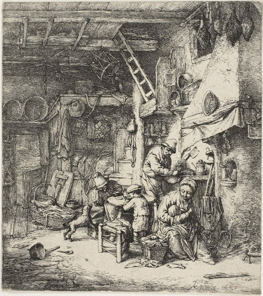 The Family by  Adriaen van Ostade, 23x16"( A2 size) Poster Print