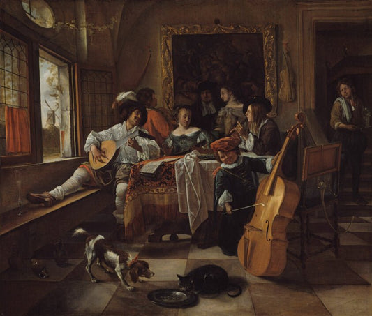 The Family Concert by  Jan Steen, 23x16"( A2 size) Poster Print