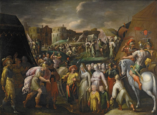 The Family of Darius Before Alexander the Great, vintage artwork by Hans Jordaens, A3 (16x12") Poster Print