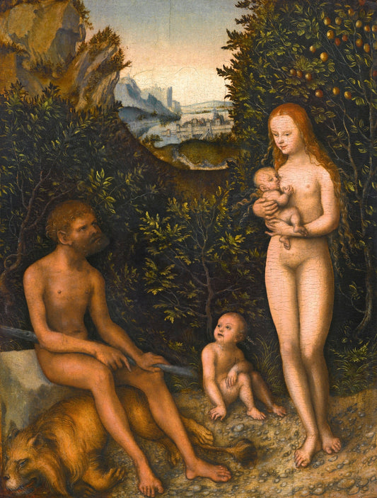 The Faun Family, vintage artwork by Lucas Cranach the Elder, A3 (16x12") Poster Print