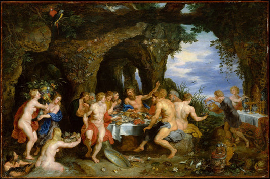 The Feast of Acheloüs, vintage artwork by Jan Brueghel the Elder, 12x8" (A4) Poster