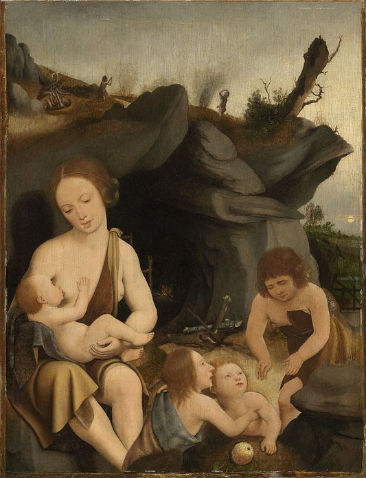 The First Family, vintage artwork by Attributed to Jan Mostaert, A3 (16x12") Poster Print