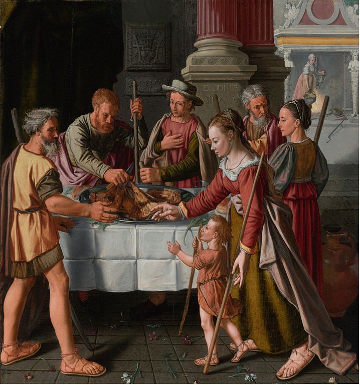 The first Passover feast, vintage artwork by Beuckeleer Huybrecht, A3 (16x12") Poster Print