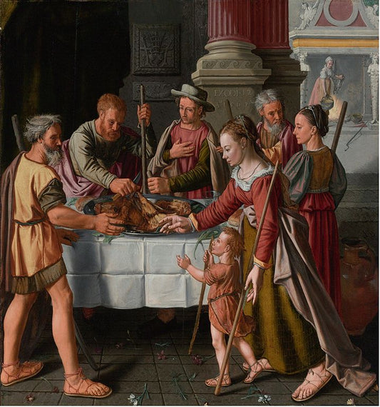 The first Passover feast, vintage artwork by Beuckeleer Huybrecht, A3 (16x12") Poster Print