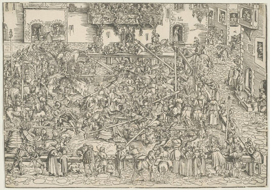 The First Tournament by  Lucas Cranach the Elder, 23x16"( A2 size) Poster Print