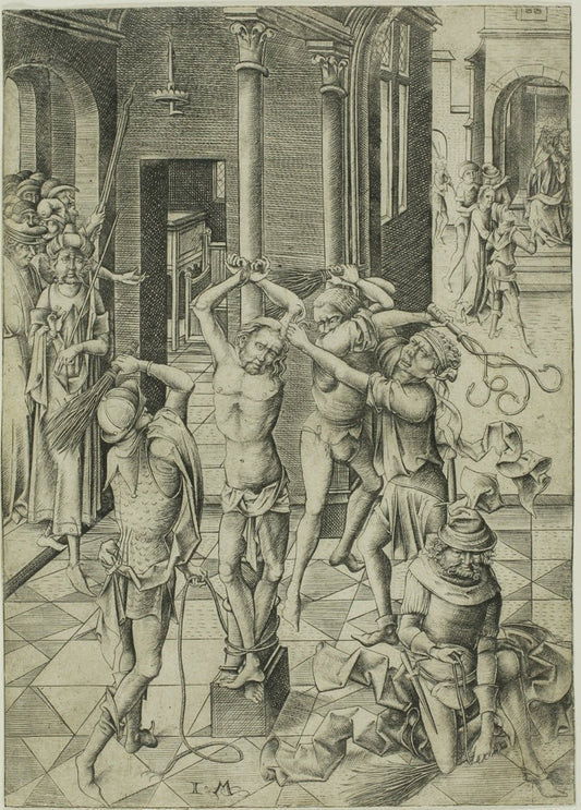 The Flagellation by  Israhel van Meckenem, 23x16"( A2 size) Poster Print