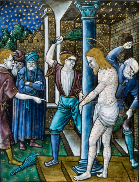 The Flagellation (plaque), vintage artwork by Pierre Reymond, A3 (16x12") Poster Print