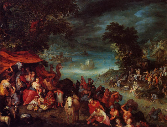 The Flood with Noah's Ark, vintage artwork by Jan Brueghel the Elder, 12x8" (A4) Poster