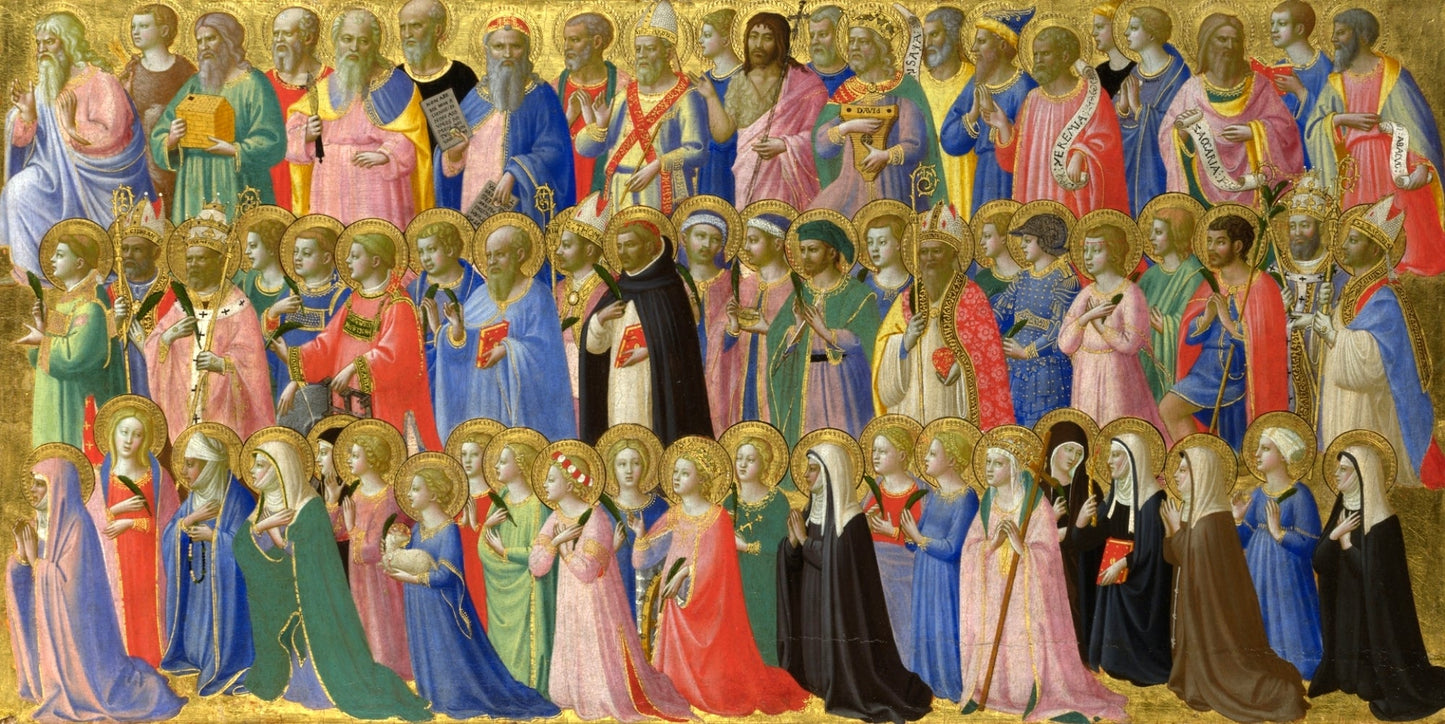 The Forerunners of Christ with Saints and Martyrs, vintage artwork by Fra Angelico, A3 (16x12") Poster Print