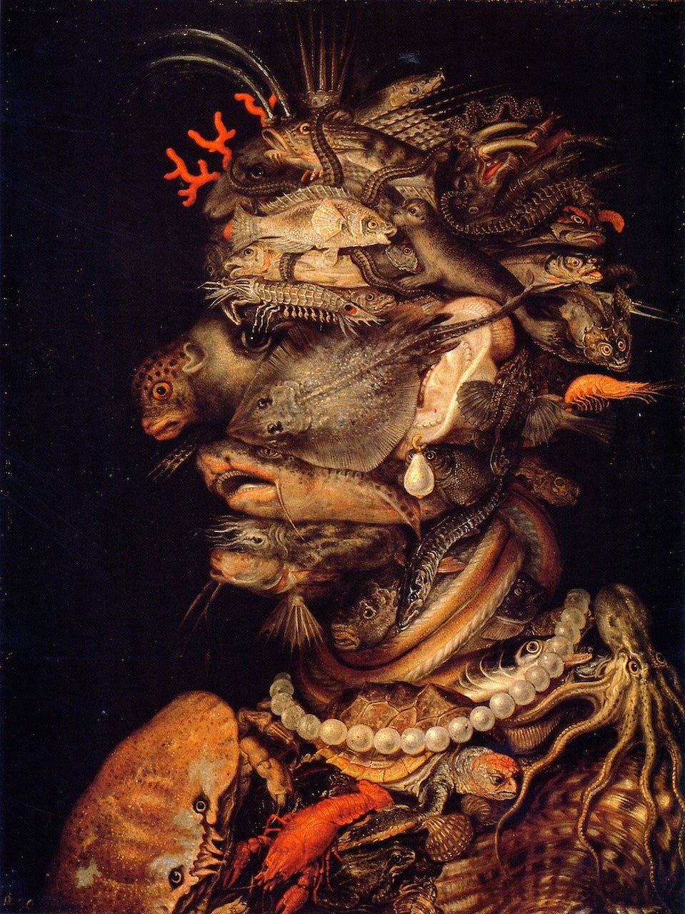 The Four Elements (Vienna series) - Water, vintage artwork by Giuseppe Arcimboldo, A3 (16x12") Poster Print