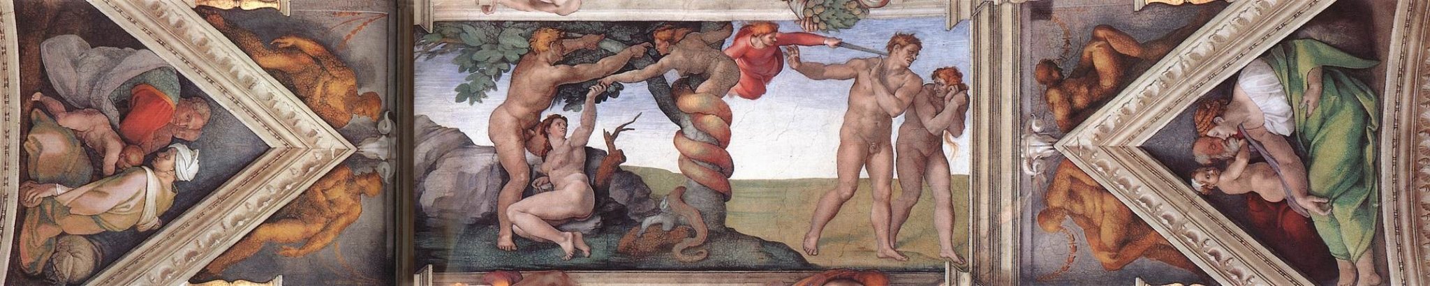 The fourth bay of the ceiling, vintage artwork by Michelangelo, A3 (16x12") Poster Print