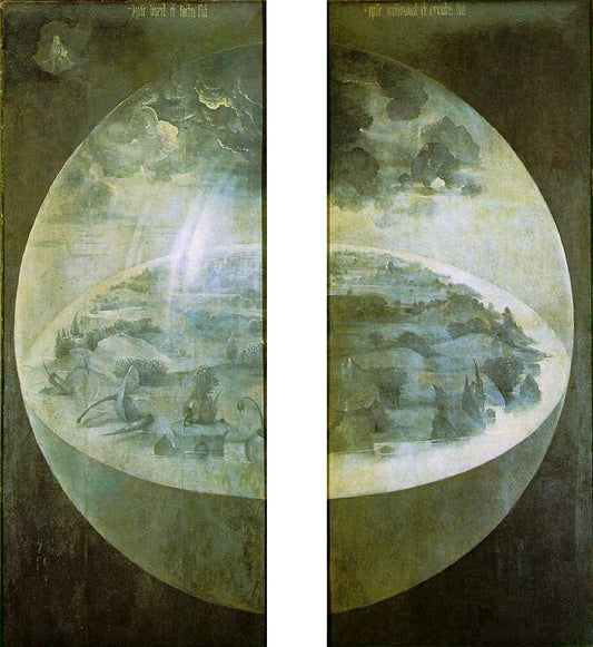 The Garden of Earthly Delights (Panel closed), vintage artwork by Jheronimus Bosch, A3 (16x12") Poster Print