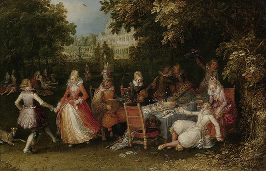 The Garden Party, vintage artwork by David Vinckboons, A3 (16x12") Poster Print