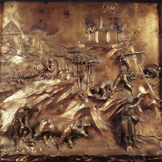 The Gates to Paradise ~ The Story of Cain and Abel, vintage artwork by Lorenzo Ghiberti, A3 (16x12") Poster Print