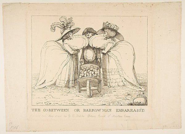 The Go-Between or Barrow Man Embarrass'd May 15, 1786-Anonymou, vintage art, A3 (16x12") Poster Print