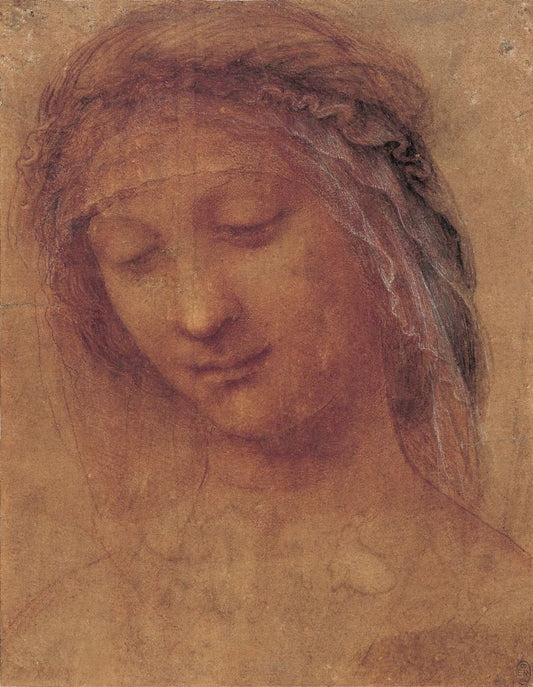 The Head of the Madonna, vintage artwork by Leonardo da Vinci, A3 (16x12") Poster Print