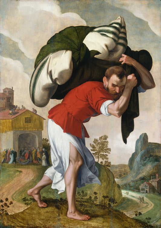The Healing of the Paralytic, vintage artwork by Dutch School 16th Century - Unknown, A3 (16x12") Poster Print