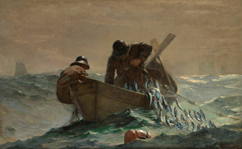 The Herring Net by  Winslow Homer, 23x16"( A2 size ) Poster Print