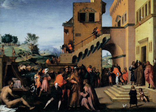 The Histories of Joseph ~ Scene 1, vintage artwork by Andrea del Sarto, A3 (16x12") Poster Print