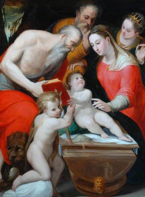 The Holy Family with Saint Jerome, Saint Catherine and the Infant Saint John the Baptist, vintage artwork by Lavinia Fontana, A3 (16x12") Poster Print