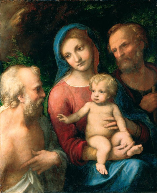 The Holy Family with Saint Jerome, vintage artwork by Correggio, A3 (16x12") Poster Print