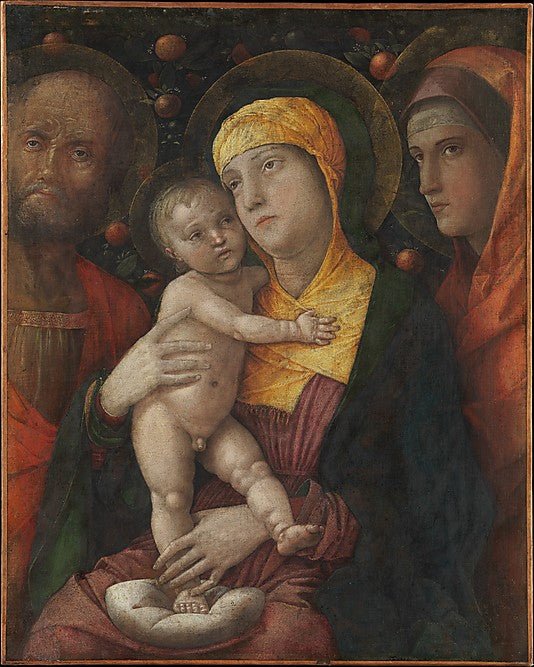 The Holy Family with Saint Mary Magdalene, vintage artwork by Andrea Mantegna, A3 (16x12") Poster Print